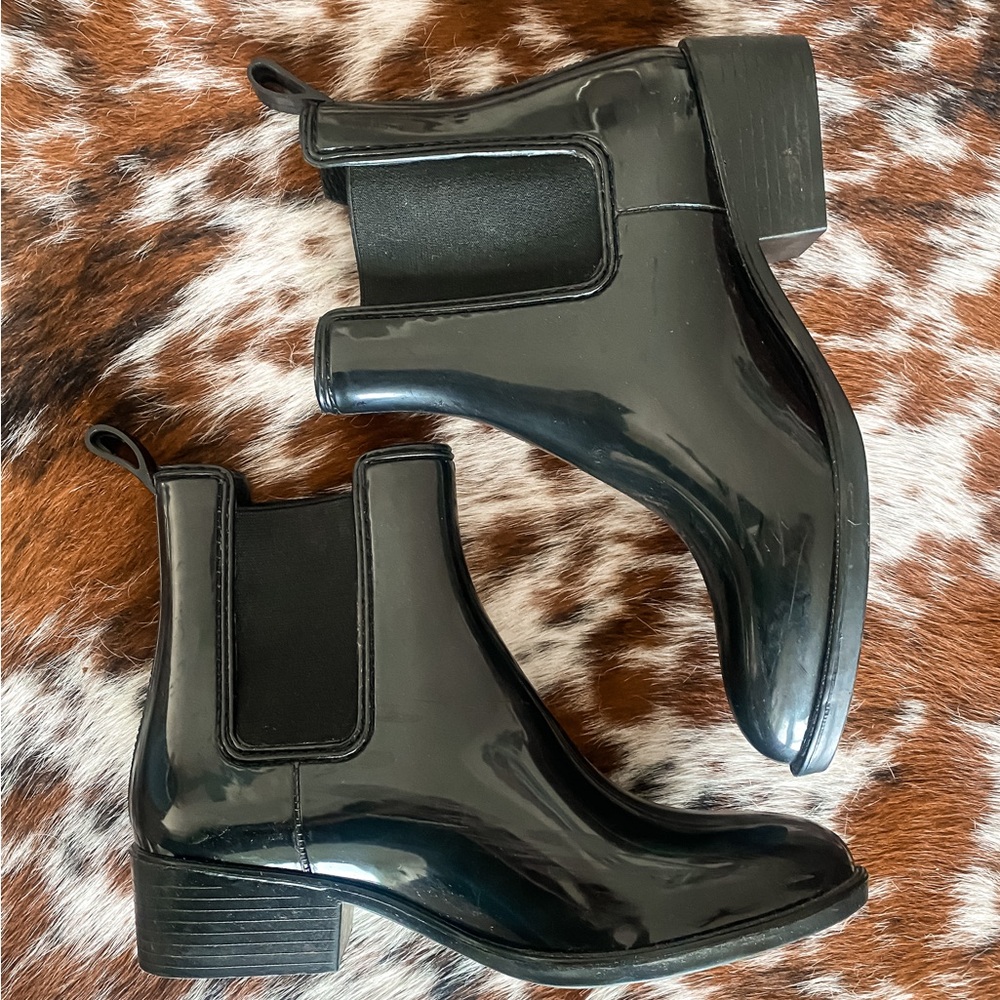 Jeffrey Campbell Slim Fit Black Rain Boots